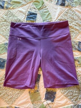 Under Armour Women's Purple Training Bike Shorts with Side Pocket